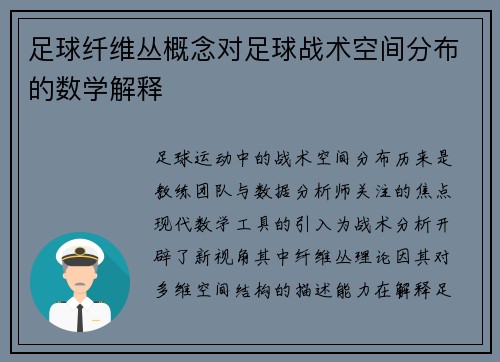 足球纤维丛概念对足球战术空间分布的数学解释